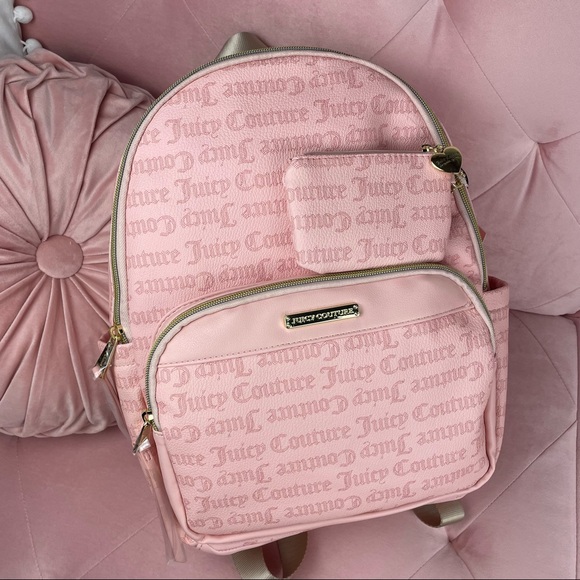 Juicy Couture Handbags - NWT Juicy Couture Macroon Logo Pink Backpack